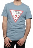 GUESS CN SS ORIGINAL LOGO TEE T-SHIRT ΑΝΔΡΙΚΟ BLUE SKY