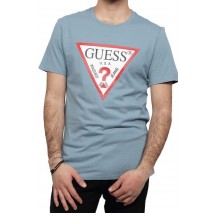 GUESS CN SS ORIGINAL LOGO TEE T-SHIRT ΑΝΔΡΙΚΟ BLUE SKY