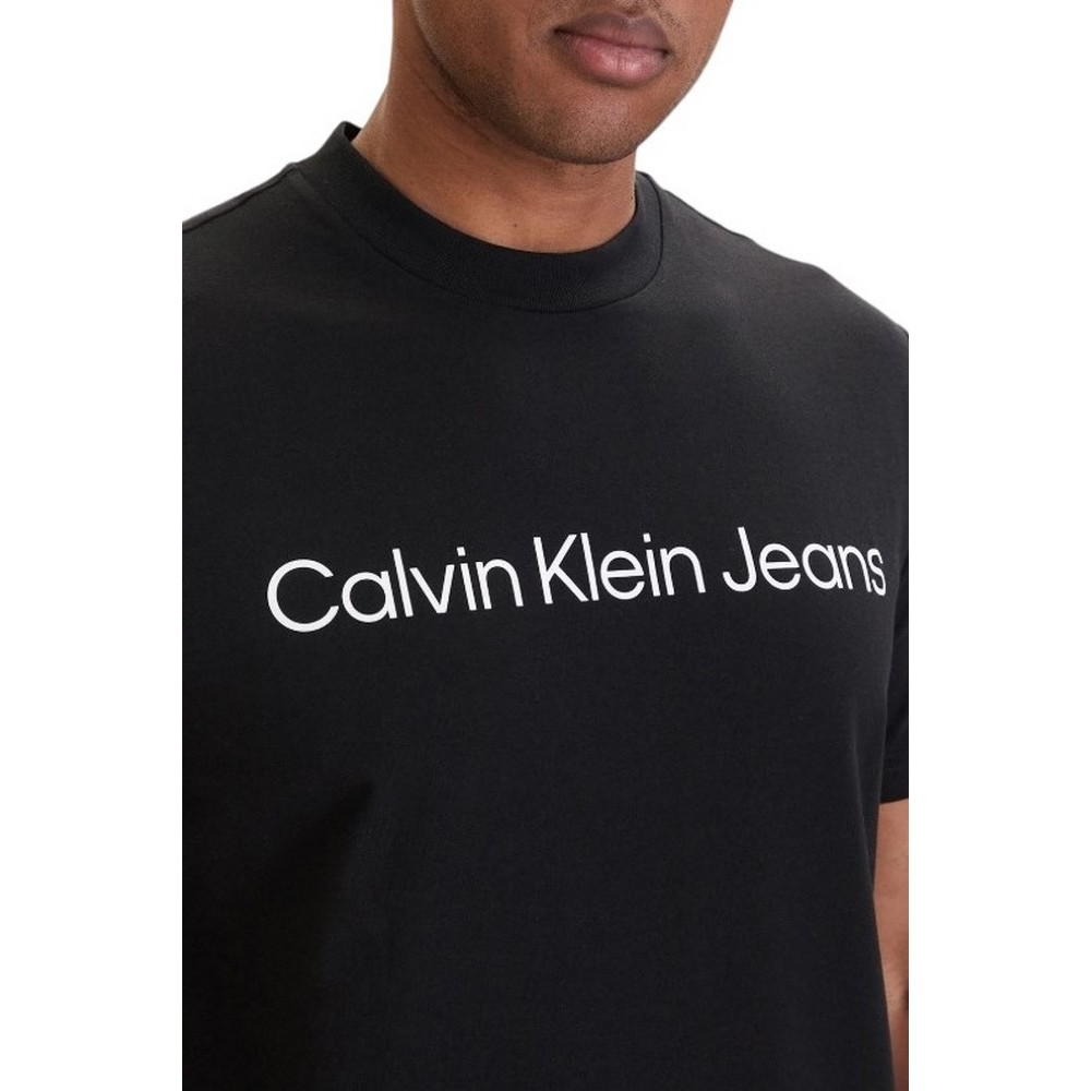 CALVIN KLEIN JEANS A- SS REGULAR INSTITUTIONAL LOGO T-SHIRT ΜΠΛΟΥΖΑ ΑΝΔΡΙΚΗ BLACK