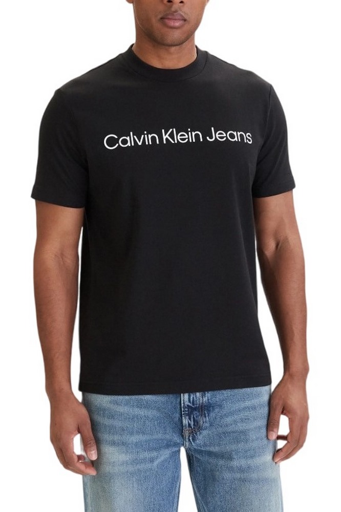 CALVIN KLEIN JEANS A- SS REGULAR INSTITUTIONAL LOGO T-SHIRT ΜΠΛΟΥΖΑ ΑΝΔΡΙΚΗ BLACK
