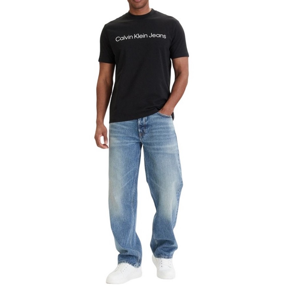 CALVIN KLEIN JEANS A- SS REGULAR INSTITUTIONAL LOGO T-SHIRT ΜΠΛΟΥΖΑ ΑΝΔΡΙΚΗ BLACK
