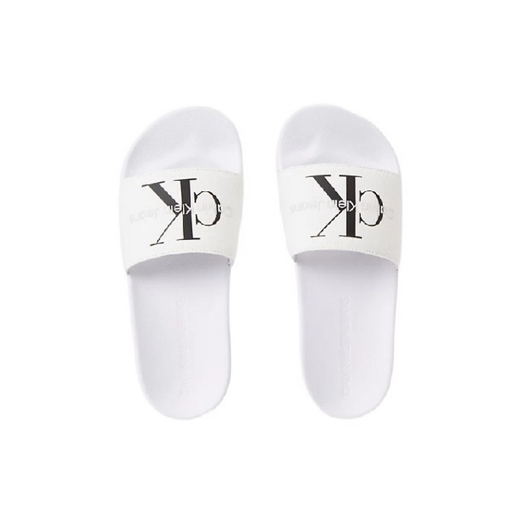 CALVIN KLEIN JEANS SLIDE MONOGRAM CO ΠΑΝΤΟΦΛΑ ΓΥΝΑΙΚΕΙΑ WHITE