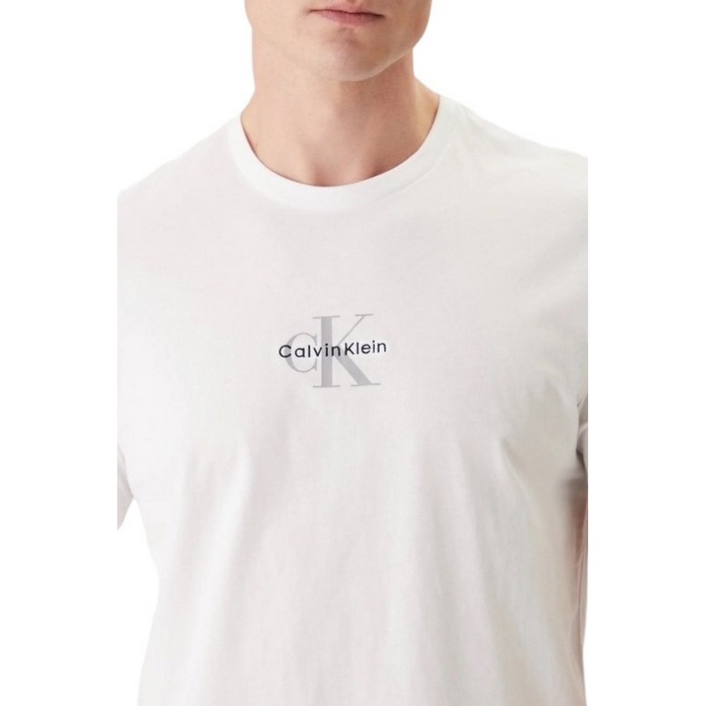 CALVIN KLEIN JEANS 30S MICRO MONOLOGO GRAPHIC T-SHIRT ΜΠΛΟΥΖΑ ΑΝΔΡΙΚΗ BRIGHT WHITE