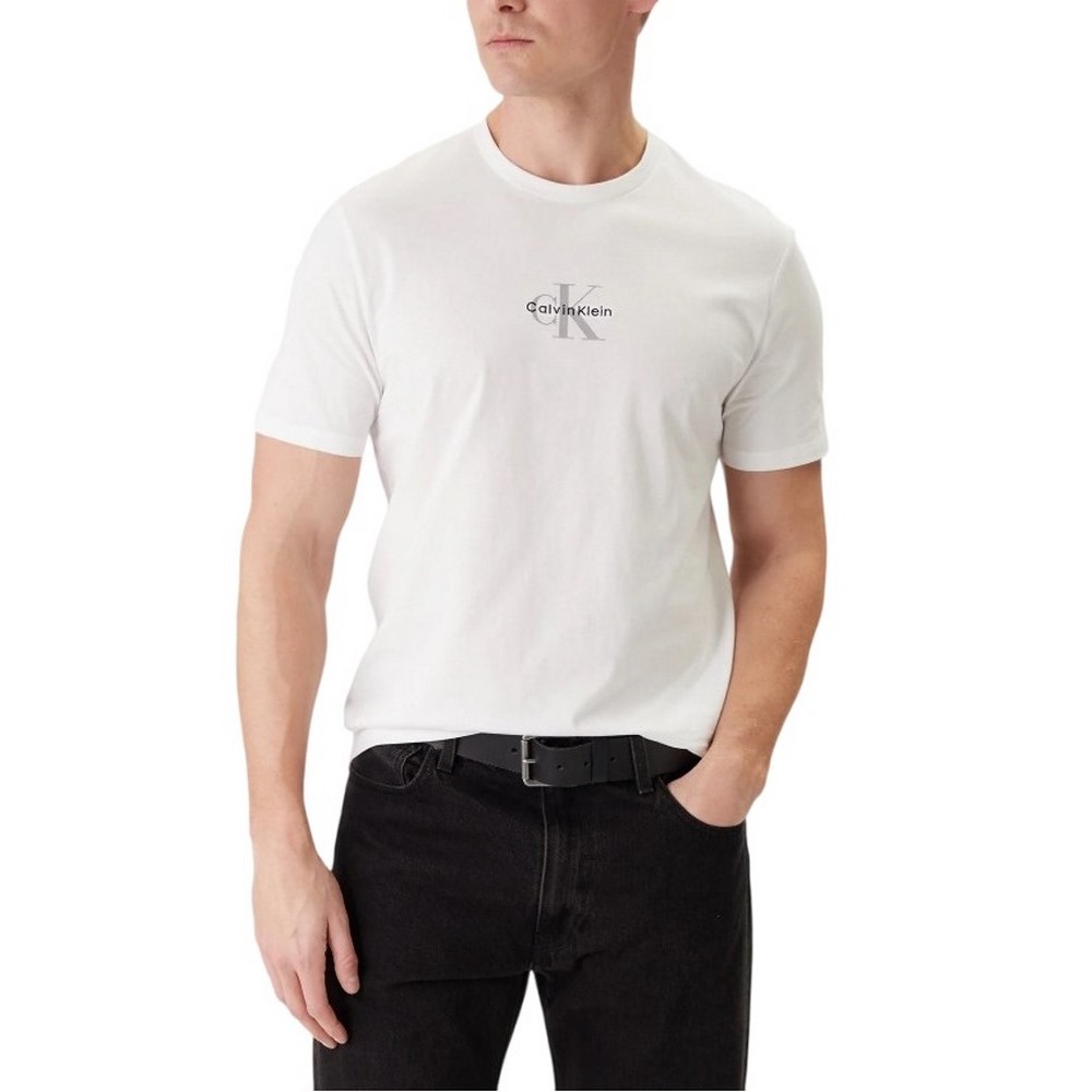 CALVIN KLEIN JEANS 30S MICRO MONOLOGO GRAPHIC T-SHIRT ΜΠΛΟΥΖΑ ΑΝΔΡΙΚΗ BRIGHT WHITE