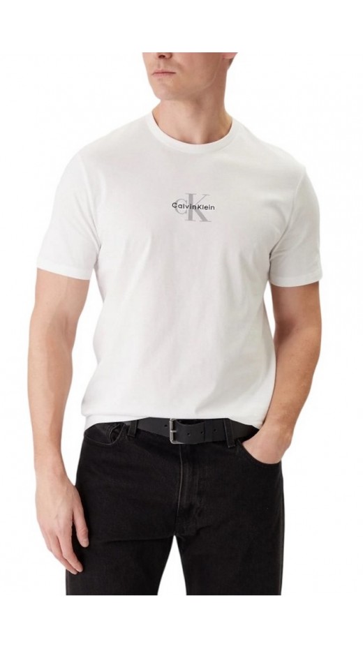 CALVIN KLEIN JEANS 30S MICRO MONOLOGO GRAPHIC T-SHIRT ΜΠΛΟΥΖΑ ΑΝΔΡΙΚΗ BRIGHT WHITE