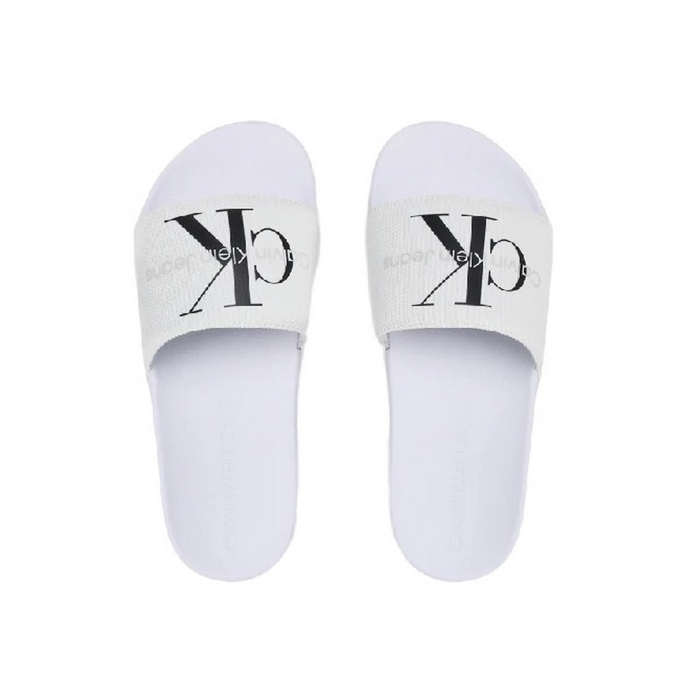 CALVIN KLEIN JEANS SLIDE MONOGRAM CO ΠΑΝΤΟΦΛΑ ΓΥΝΑΙΚΕΙΑ WHITE