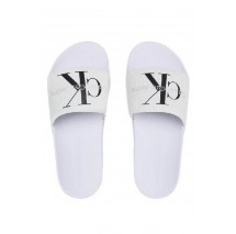 CALVIN KLEIN JEANS SLIDE MONOGRAM CO ΠΑΝΤΟΦΛΑ ΓΥΝΑΙΚΕΙΑ WHITE