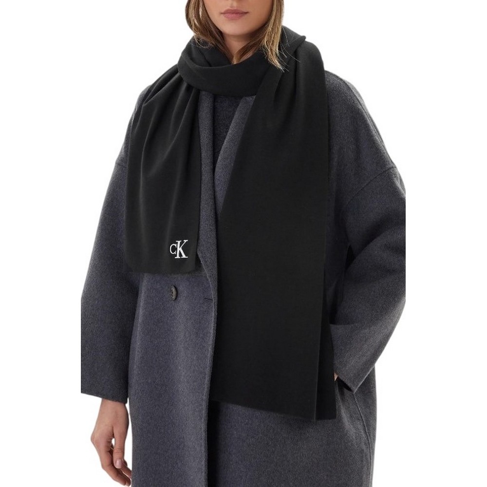 CALVIN KLEIN FINE RIB SCARF ΚΑΣΚΟΛ ΑΝΔΡΙΚΟ BLACK