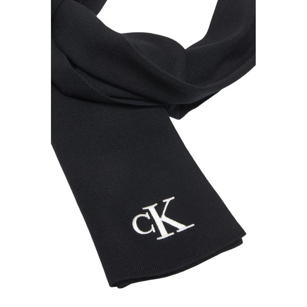 CALVIN KLEIN FINE RIB SCARF ΚΑΣΚΟΛ ΑΝΔΡΙΚΟ BLACK