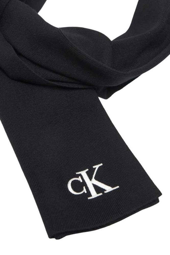 CALVIN KLEIN FINE RIB SCARF ΚΑΣΚΟΛ ΑΝΔΡΙΚΟ BLACK