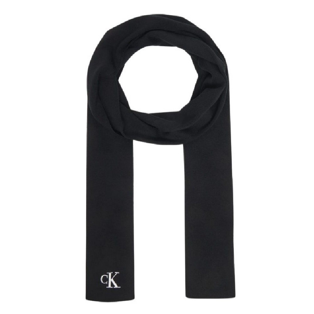 CALVIN KLEIN FINE RIB SCARF ΚΑΣΚΟΛ ΑΝΔΡΙΚΟ BLACK
