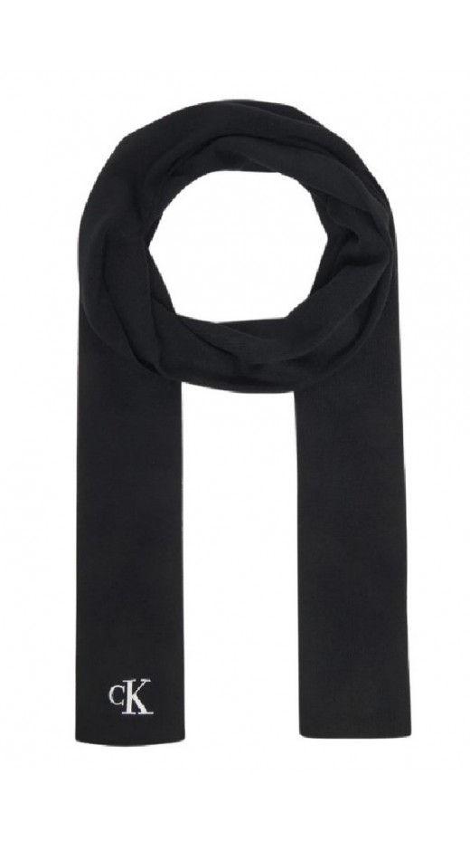 CALVIN KLEIN FINE RIB SCARF ΚΑΣΚΟΛ ΑΝΔΡΙΚΟ BLACK