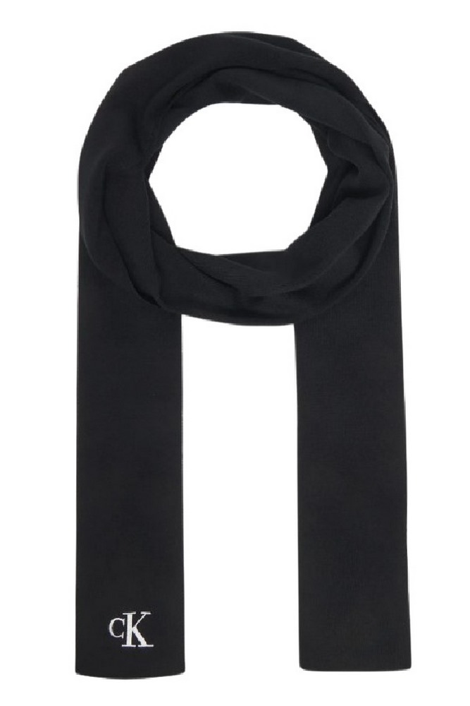 CALVIN KLEIN FINE RIB SCARF ΚΑΣΚΟΛ ΑΝΔΡΙΚΟ BLACK