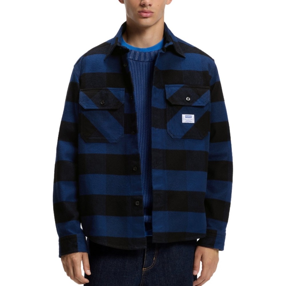 HUGO BOSS EBOLT CASUAL SHIRT ΠΟΥΚΑΜΙΣΟ ΑΝΔΡΙΚΟ BLUE
