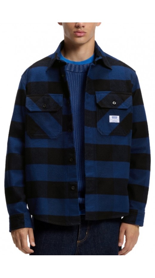 HUGO BOSS EBOLT CASUAL SHIRT ΠΟΥΚΑΜΙΣΟ ΑΝΔΡΙΚΟ BLUE