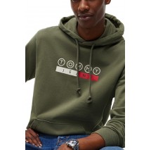 TOMMY JEANS REG DNA PLAY HOODIE ΜΠΛΟΥΖΑ ΦΟΥΤΕΡ ΑΝΔΡΙΚΗ MILITARY GREEN