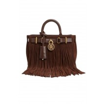 TOMMY HILFIGER AMERICAN ICON MICRO TOTE FRINGES ΤΣΑΝΤΑ ΓΥΝΑΙΚΕΙΑ BROWN