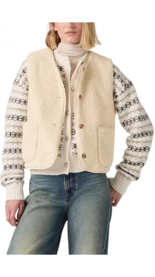 LEVIS REMA SHERPA VEST ΓΙΛΕΚΟ ΓΥΝΑΙΚΕΙΟ NEUTRALS