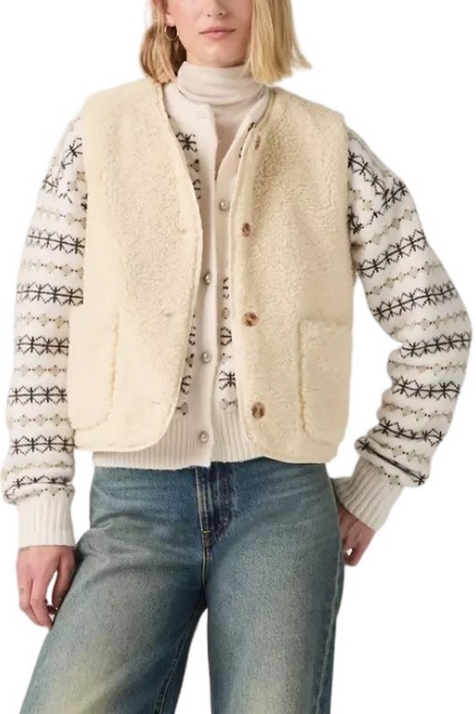 LEVIS REMA SHERPA VEST ΓΙΛΕΚΟ ΓΥΝΑΙΚΕΙΟ NEUTRALS