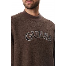 GUESS MACON CN BOUCLE SWEATSHIRT ΜΠΛΟΥΖΑ ΦΟΥΤΕΡ ΑΝΔΡΙΚΗ BROWN
