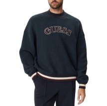GUESS MACON CN BOUCLE SWEATSHIRT ΜΠΛΟΥΖΑ ΦΟΥΤΕΡ ΑΝΔΡΙΚΗ NAVY