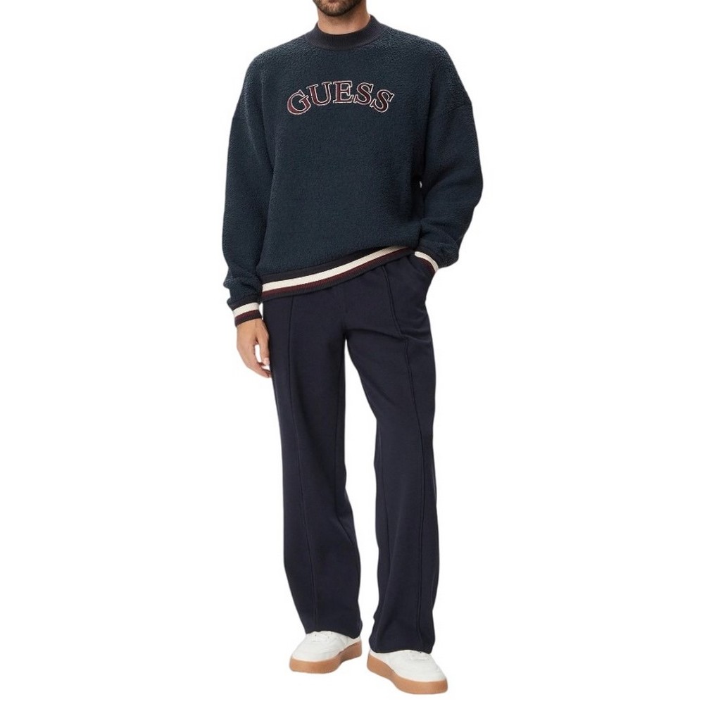 GUESS MACON CN BOUCLE SWEATSHIRT ΜΠΛΟΥΖΑ ΦΟΥΤΕΡ ΑΝΔΡΙΚΗ NAVY