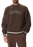GUESS MACON CN BOUCLE SWEATSHIRT ΜΠΛΟΥΖΑ ΦΟΥΤΕΡ ΑΝΔΡΙΚΗ BROWN