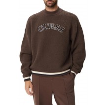 GUESS MACON CN BOUCLE SWEATSHIRT ΜΠΛΟΥΖΑ ΦΟΥΤΕΡ ΑΝΔΡΙΚΗ BROWN