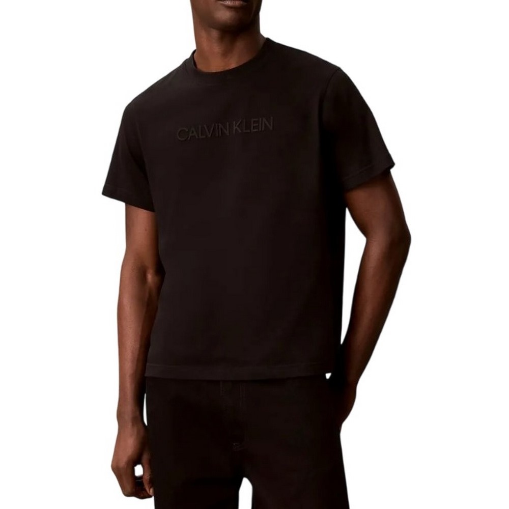 CALVIN KLEIN JEANS 20S EU CAPS FONT CLVIN KLEIN T-SHIRT ΜΠΛΟΥΖΑ ΑΝΔΡΙΚΗ BLACK