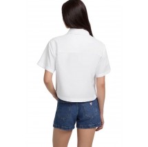 GUESS JEANS CAMP COLLAR BO ΠΟΥΚΑΜΙΣΟ ΓΥΝΑΙΚΕΙΟ WHITE