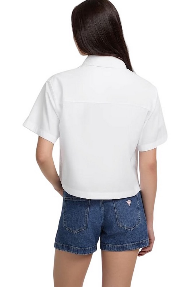 GUESS JEANS CAMP COLLAR BO ΠΟΥΚΑΜΙΣΟ ΓΥΝΑΙΚΕΙΟ WHITE