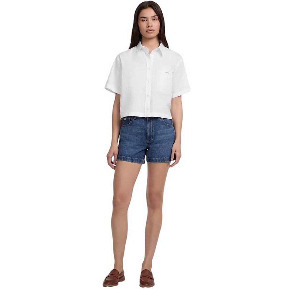 GUESS JEANS CAMP COLLAR BO ΠΟΥΚΑΜΙΣΟ ΓΥΝΑΙΚΕΙΟ WHITE