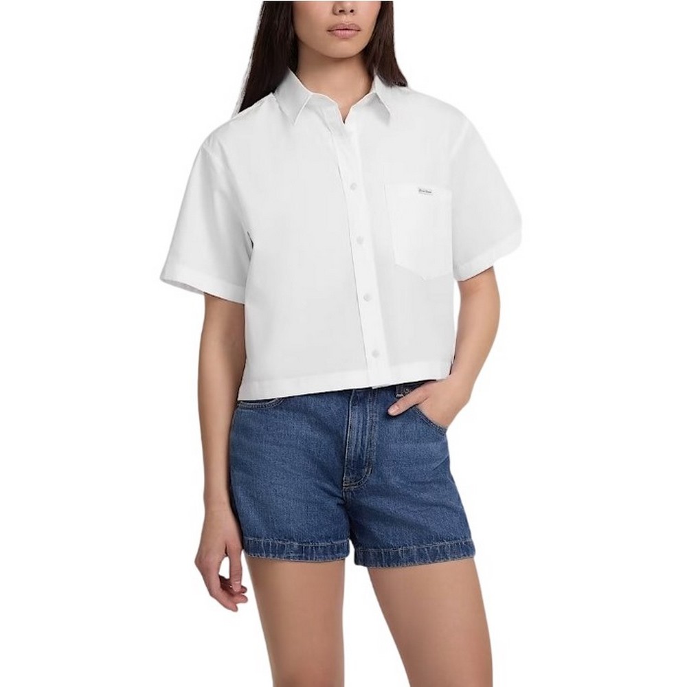 GUESS JEANS CAMP COLLAR BO ΠΟΥΚΑΜΙΣΟ ΓΥΝΑΙΚΕΙΟ WHITE