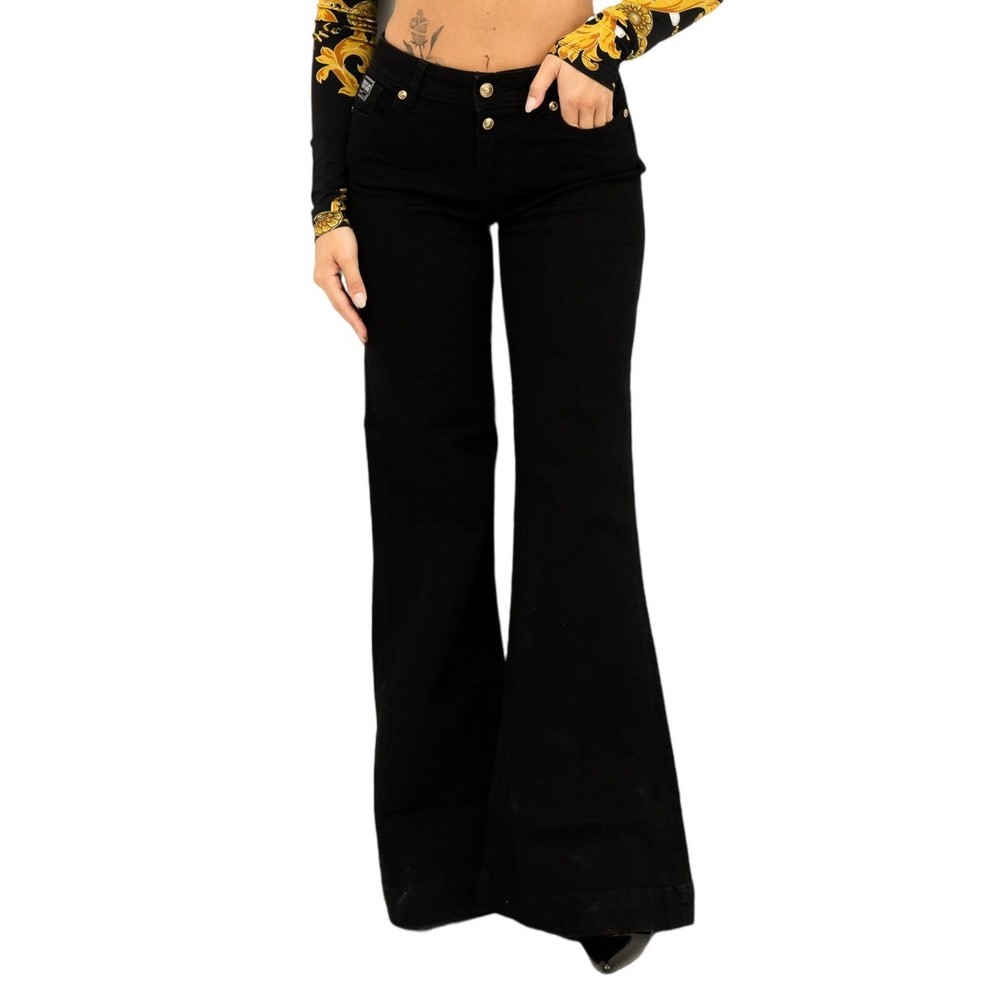 VERSACE JEANS COUTURE FLARE LOW WAIST STELLA RIC.VJC ΠΑΝΤΕΛΟΝΙ ΓΥΝΑΙΚΕΙΟ BLACK DENIM