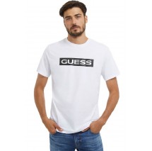 GUESS METALLIC T-SHIRT ΜΠΛΟΥΖΑ ΑΝΔΡΙΚΗ WHITE