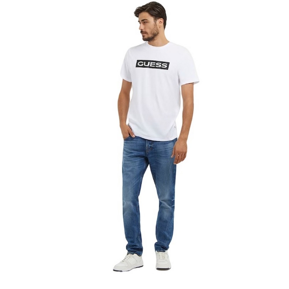 GUESS METALLIC T-SHIRT ΜΠΛΟΥΖΑ ΑΝΔΡΙΚΗ WHITE