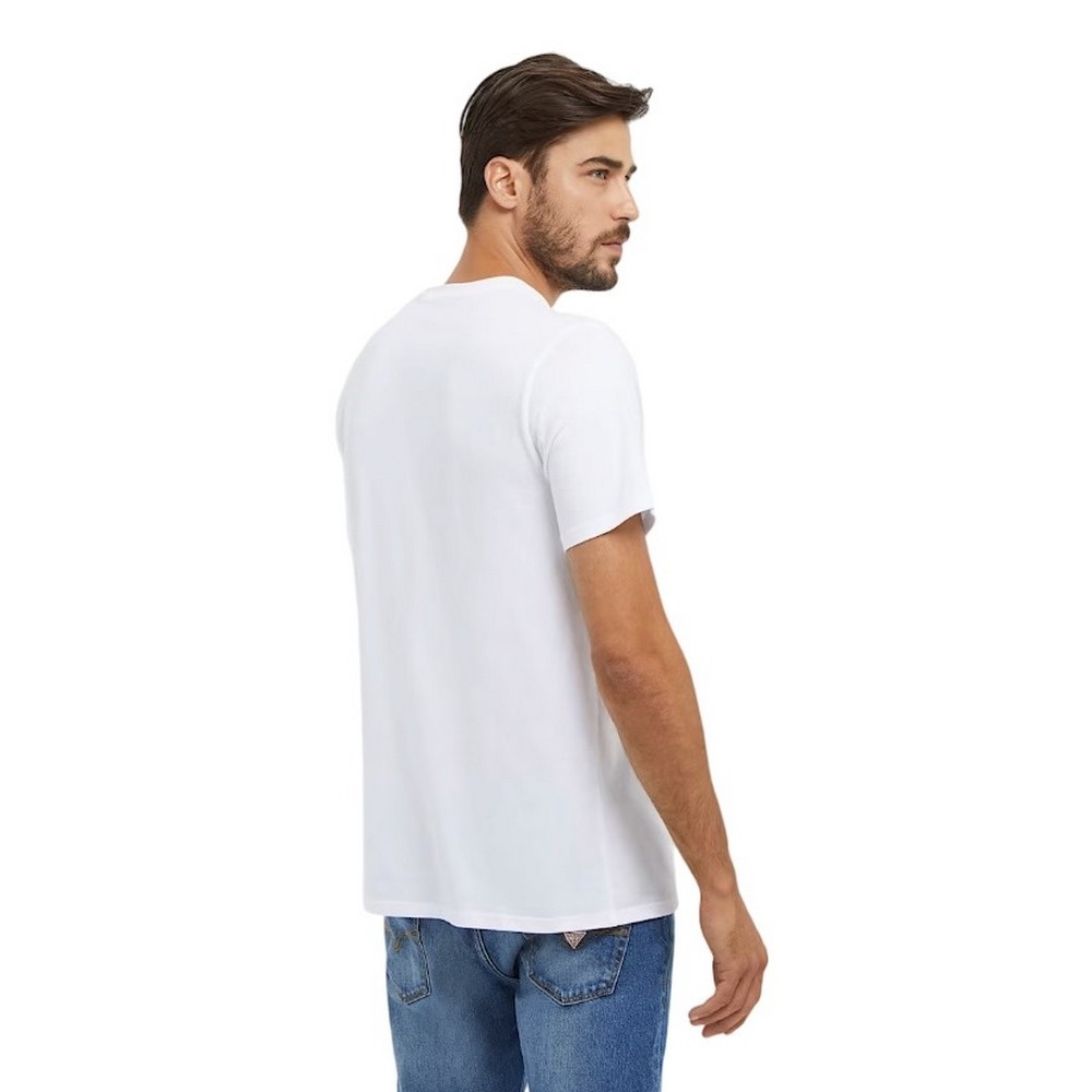 GUESS METALLIC T-SHIRT ΜΠΛΟΥΖΑ ΑΝΔΡΙΚΗ WHITE