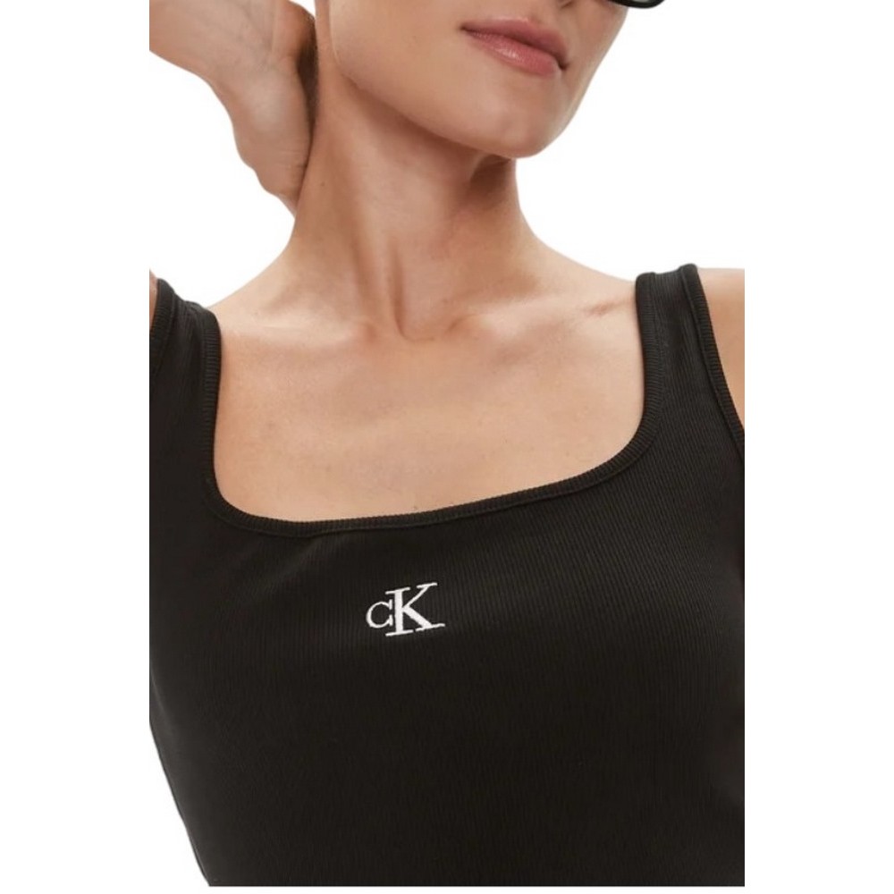 CALVIN KLEIN JEANS RIB TANK TOP ΤΟΠ ΓΥΝΑΙΚΕΙΟ BLACK