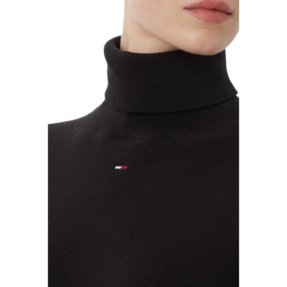 TOMMY JEANS ESS TURTLENECK SWEATER DRESS ΦΟΡΕΜΑ ΓΥΝΑΙΚΕΙΟ BLACK