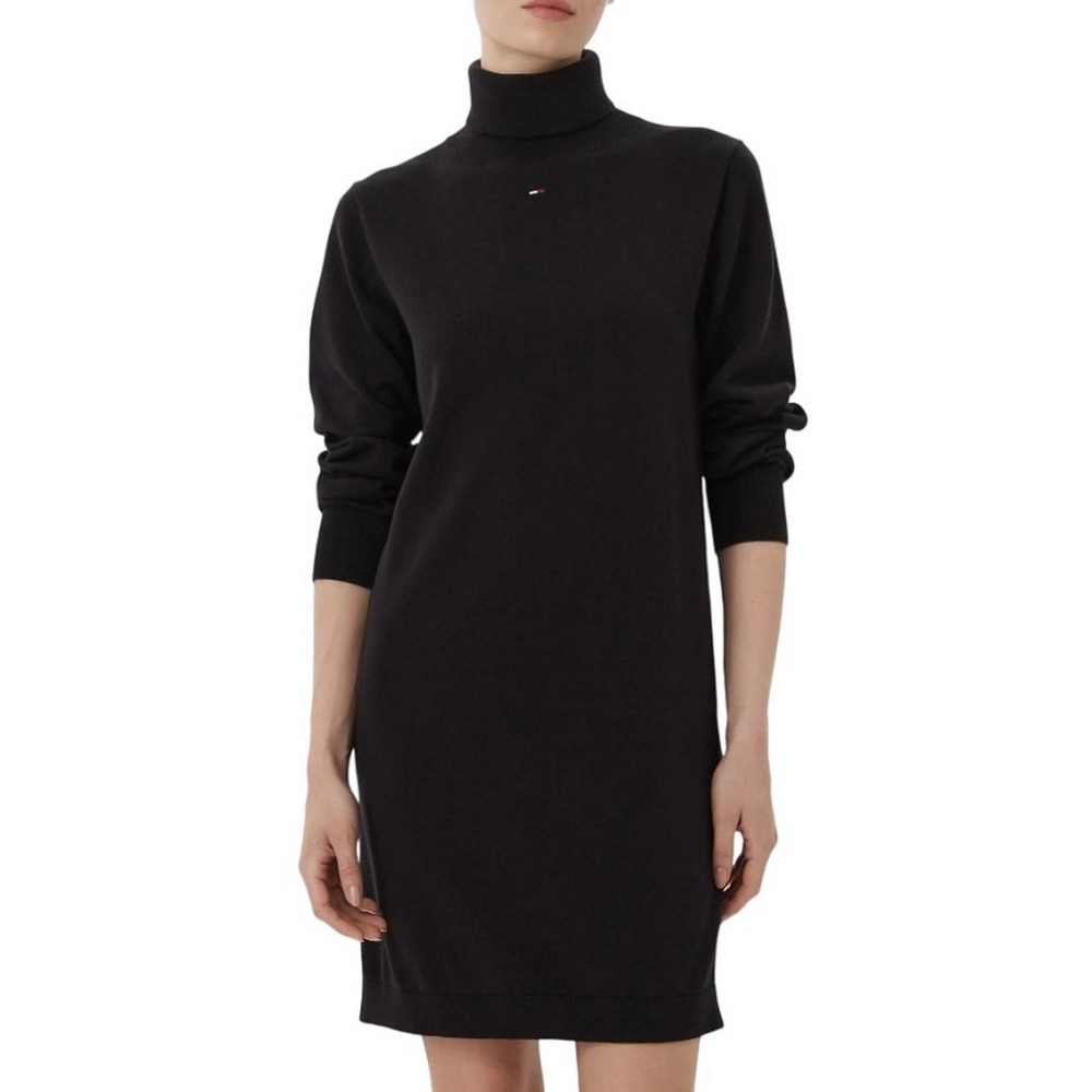 TOMMY JEANS ESS TURTLENECK SWEATER DRESS ΦΟΡΕΜΑ ΓΥΝΑΙΚΕΙΟ BLACK