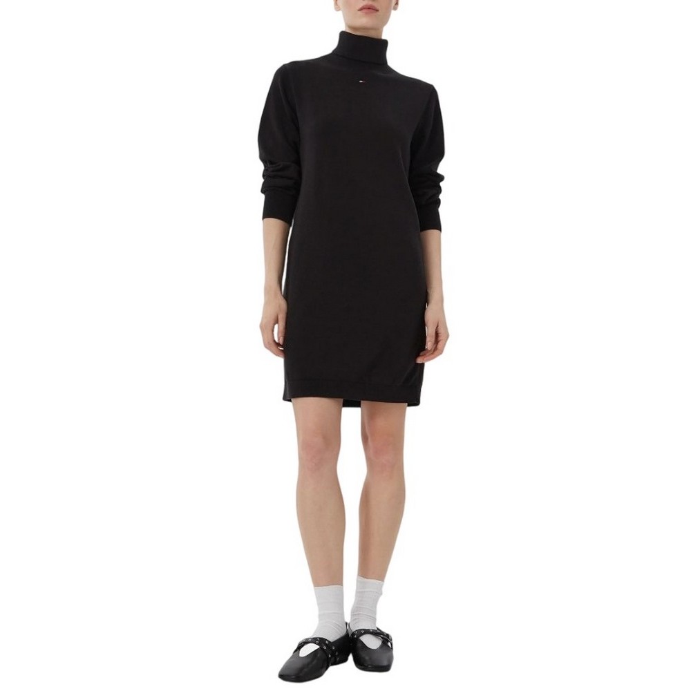 TOMMY JEANS ESS TURTLENECK SWEATER DRESS ΦΟΡΕΜΑ ΓΥΝΑΙΚΕΙΟ BLACK