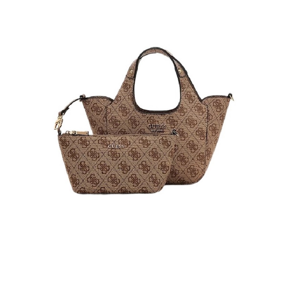 GUESS CALISTA 2 IN 1 MINI TOTE ΤΣΑΝΤΑ ΓΥΝΑΙΚΕΙΑ LATTE