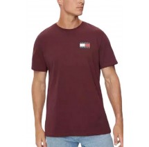 TOMMY JEANS SLIM ESSENTIAL FLAG TEE T-SHIRT ΜΠΛΟΥΖΑ ΑΝΔΡΙΚΗ BORDEAUX