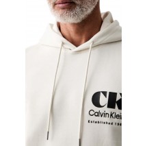 CALVIN KLEIN 350TERRY EU BO ΜΠΛΟΥΖΑ ΦΟΥΤΕΡ ΑΝΔΡΙΚΗ OFF WHITE