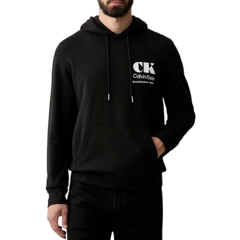 CALVIN KLEIN 350TERRY EU BO ΜΠΛΟΥΖΑ ΦΟΥΤΕΡ ΑΝΔΡΙΚΗ BLACK