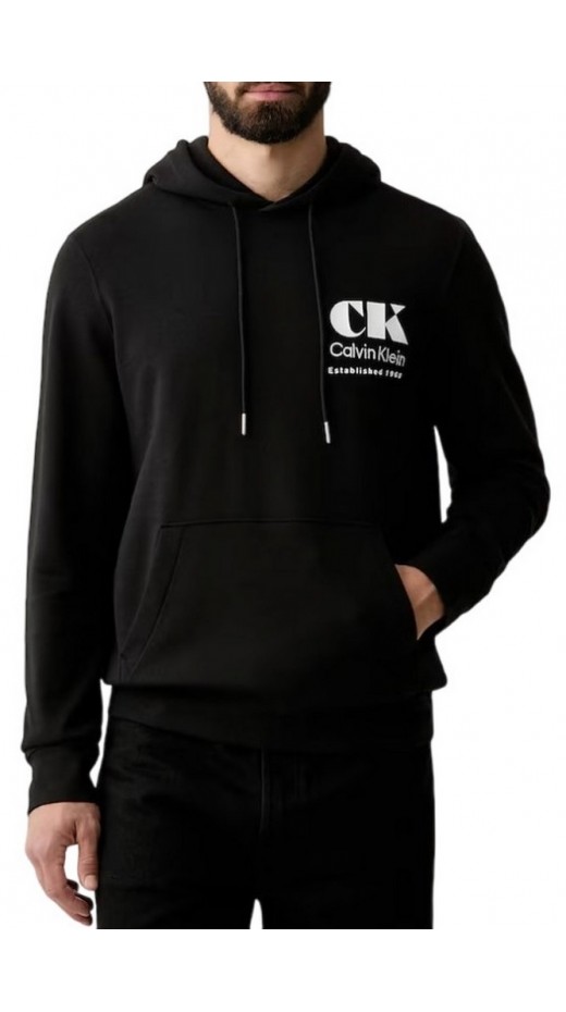 CALVIN KLEIN 350TERRY EU BO ΜΠΛΟΥΖΑ ΦΟΥΤΕΡ ΑΝΔΡΙΚΗ BLACK