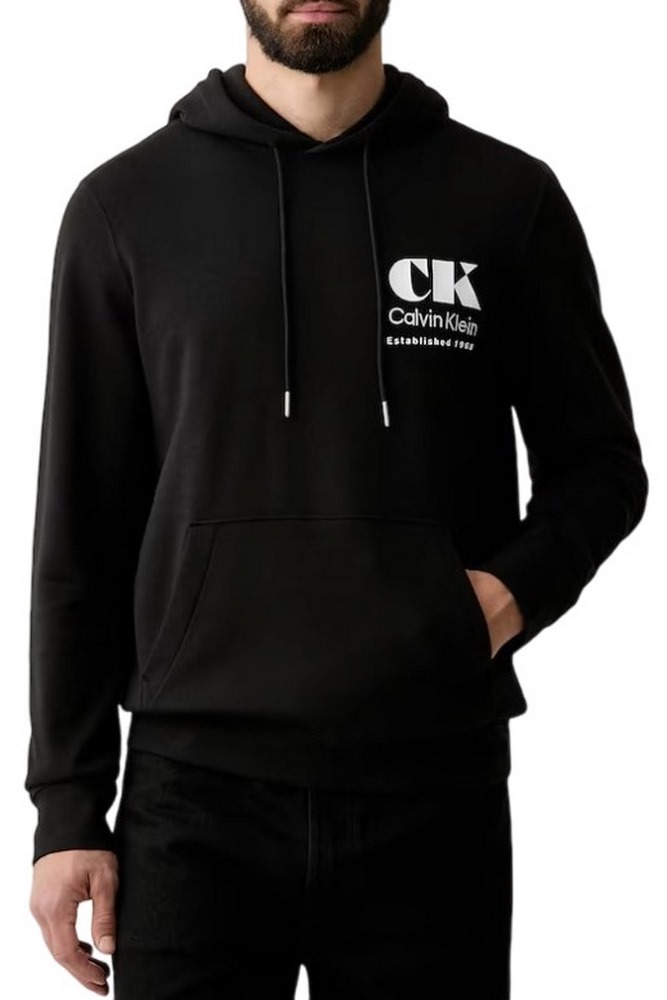 CALVIN KLEIN 350TERRY EU BO ΜΠΛΟΥΖΑ ΦΟΥΤΕΡ ΑΝΔΡΙΚΗ BLACK