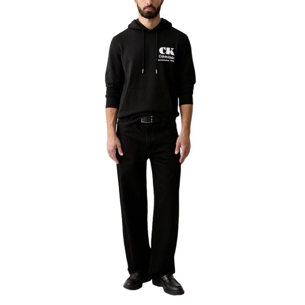 CALVIN KLEIN 350TERRY EU BO ΜΠΛΟΥΖΑ ΦΟΥΤΕΡ ΑΝΔΡΙΚΗ BLACK