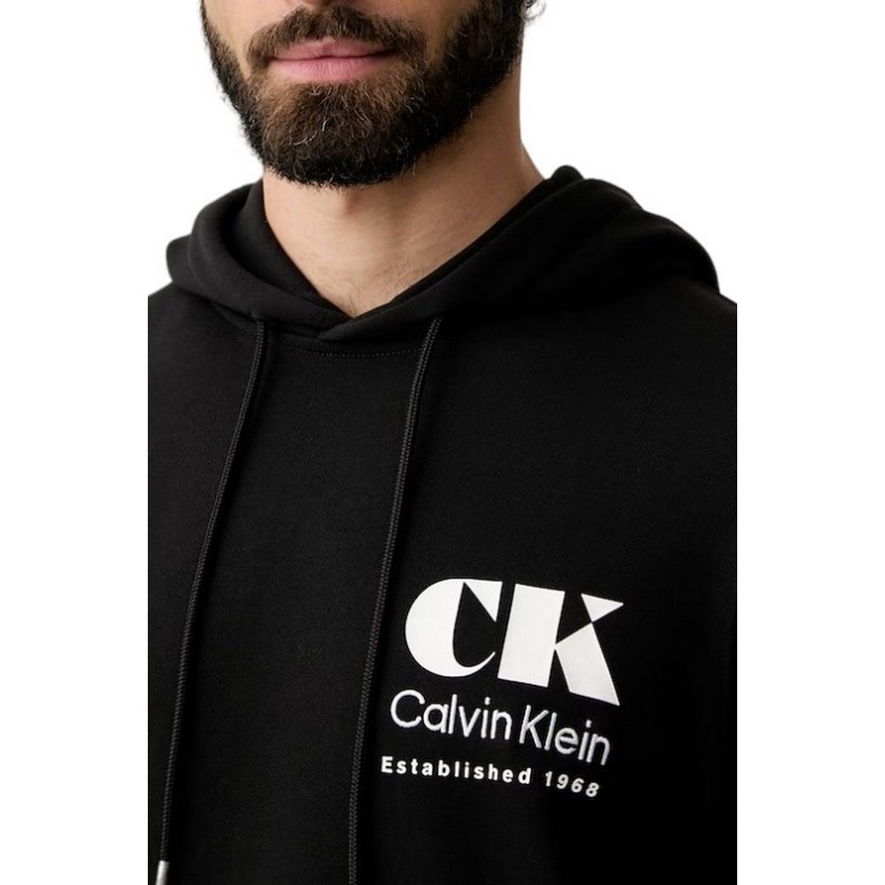 CALVIN KLEIN 350TERRY EU BO ΜΠΛΟΥΖΑ ΦΟΥΤΕΡ ΑΝΔΡΙΚΗ BLACK