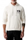 CALVIN KLEIN 350TERRY EU BO ΜΠΛΟΥΖΑ ΦΟΥΤΕΡ ΑΝΔΡΙΚΗ OFF WHITE